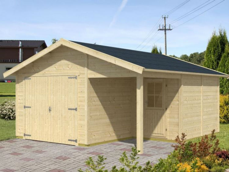 Przykład garażu drewnianego